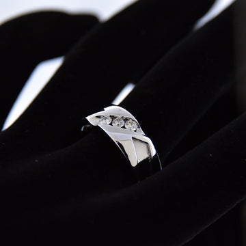 10kt White Gold Free Form Men's Ring with 0.25ct. tw. Diamonds