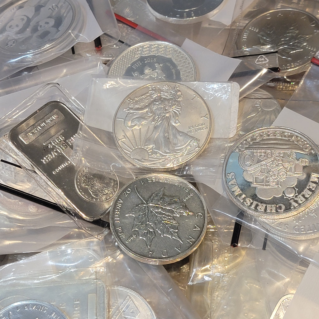 Silver coins and bullion